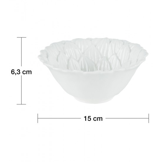 Bowl 400ml 15cm De Diâmetro Por 6,3cm De Altura Porcelana Daisy Branco 